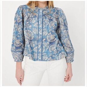 CHUFY Ilse Zoe Organic Cotton Top in Blue Multi Size XS